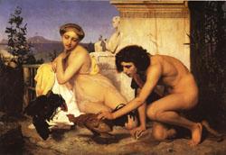Jean Leon Gerome Young Greeks at a Cockfight oil painting image